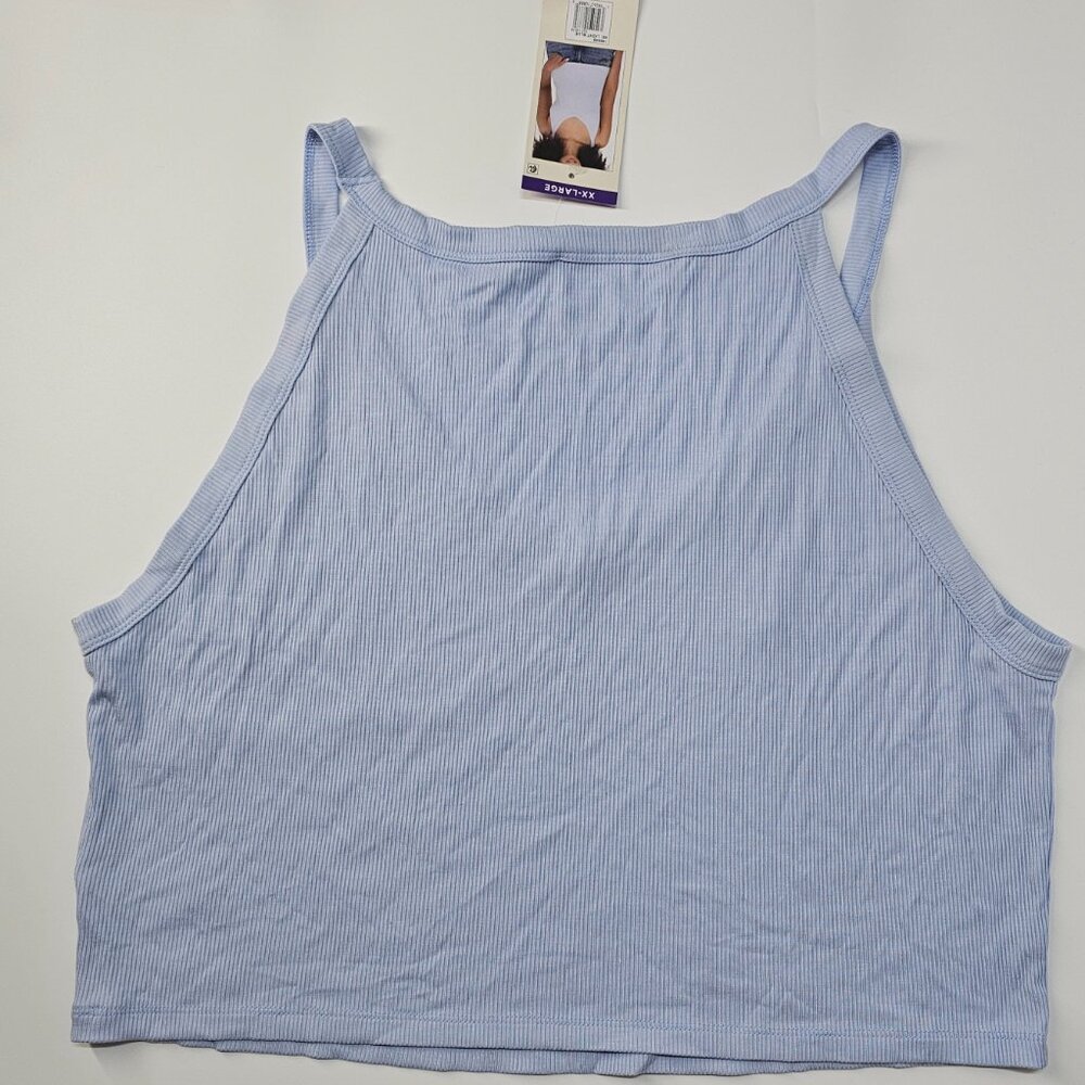 Aeropostale Women's Soft Wear 2 Ways Cropped Tank Light Blue Size XXL - Picture 3 of 3